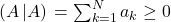 \left(A\left|A\right)\right.=\sum_{k=1}^N a_k\geq 0