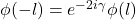 \phi(-l)=e^{-2i\gamma}\phi(l)