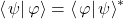 \left<\left.\psi\right|\varphi\right>=\left<\left.\varphi\right|\psi\right>^*