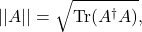 \begin{equation*} ||A||=\sqrt{\mbox{Tr}(A^{\dagger}A)}, \end{equation*}