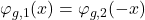 \varphi_{g,1}(x)=\varphi_{g,2}(-x)