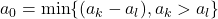 a_0=\mbox{min}\{(a_k-a_l), a_k>a_l\}