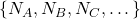 \{N_A,N_B,N_C,\dots\}