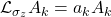 \mathcal{L}_{\sigma_z}A_k=a_k A_k