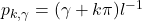 p_{k,\gamma}= (\gamma+k\pi)l^{-1}