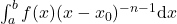 \int_a^b f(x)(x-x_0)^{-n-1}\mathrm{d}x