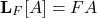 \begin{equation*} \mathbf{L}_F[A]=FA \end{equation*}