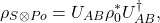 \begin{equation*} \rho_{S\otimes {Po}}= U_{AB} \rho_0^*  U_{AB}^{\dagger}, \end{equation*}