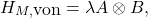 \begin{equation*} H_{M,\mbox{von}}=\lambda A\otimes B, \end{equation*}