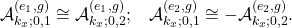 \begin{equation*} \mathcal{A}_{k_{x};0,1}^{(e_{1},g)}\cong\mathcal{A}_{k_{x};0,2}^{(e_{1},g)};\;\;\;\mathcal{A}_{k_{x};0,1}^{(e_{2},g)}\cong-\mathcal{A}_{k_{x};0,2}^{(e_{2},g)}. \end{equation*}