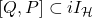 [Q,P]\subset i I_{\mathcal{H}}