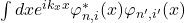 \int dx e^{ik_{x}x}\varphi^{*}_{n,i}(x)\varphi_{n',i'}(x)